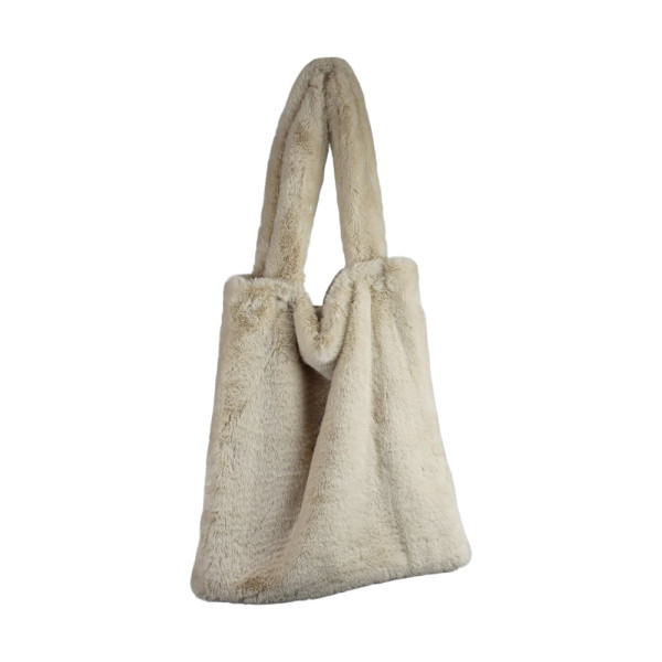 Tasche Kunstpelz sand 44x38x4cm