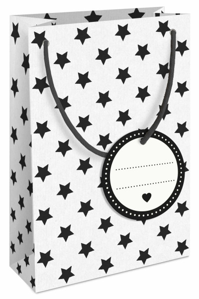 Tasche 12x18x6cm Kraftpapier Just Stars