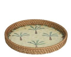 Tablett Rattan 24x3cm