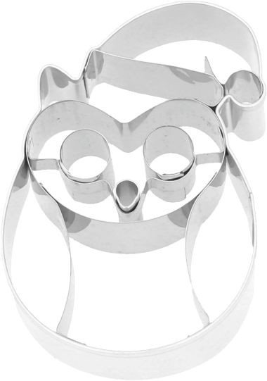 Ausstechform Weihnachtseule 6,5cm Edelstahl mit Innenprägung PG blau