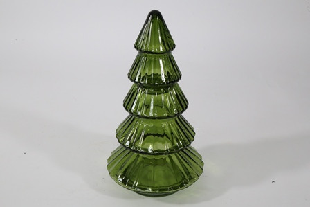 Tannenbaum Glas klar grün 15,5x15,5x27,3cm