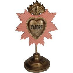 Kerzenhalter Polyresin Pink 18x12x30,5cm