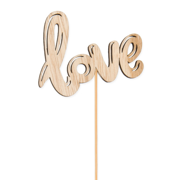 Stecker Love Holz natur 8x1pc