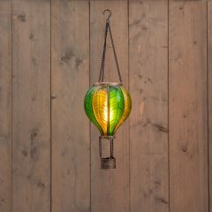 Heißluftballon Solar grün 20 LED 45x14cm