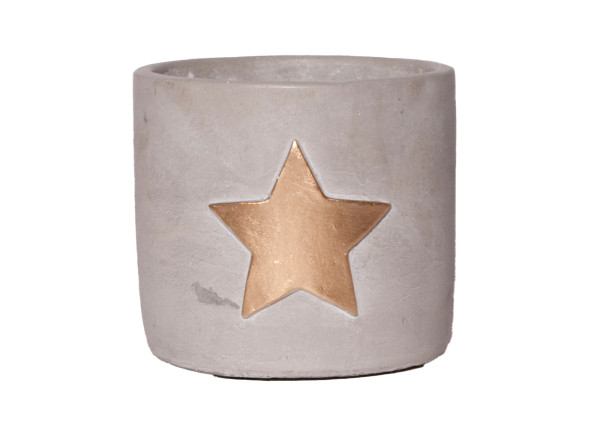 Pfanzentopf Stern Zement grau Ø11cm