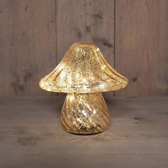 LED Pilz Glas mercury gold 19x19cm