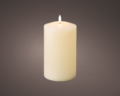 LED Kirchenkerze Batt.innen 10x19cm 1L creme