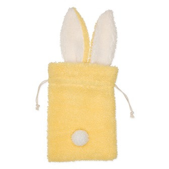 Geschenkbeutel Hase Teddyfell gelb