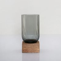 Windlicht Glas grau 18,5cm