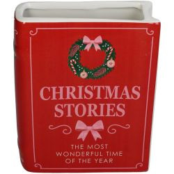 Vase Bouch Christmas Stories Dolomite rot 15x5,5x18cm