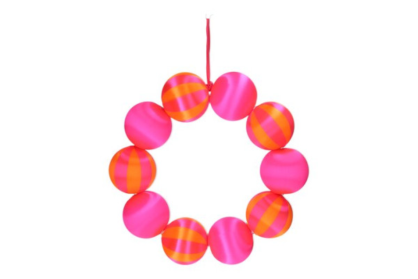 Kranz Kugeln pink/orange D30cm