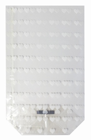 Klarsichtbeutel 14,5x23,5cm 10Stück Weiße Herzen