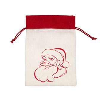 Geschenkbeutel Nikolaus rot/natur