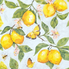 Serviette Fresh lemons blue 33x33cm