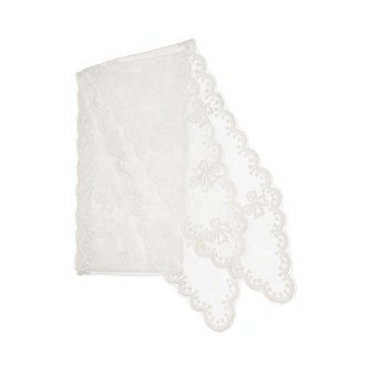 Spitze Stickerei Schleifen weiss 1,3m