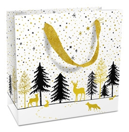 Geschenktasche 17x17x8cm Modern Wintertime