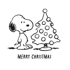 Serviette 33x33cm Christmas Snoopy weiss