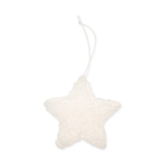 Hänger Stern Teddyfell 2Stück off-weiss