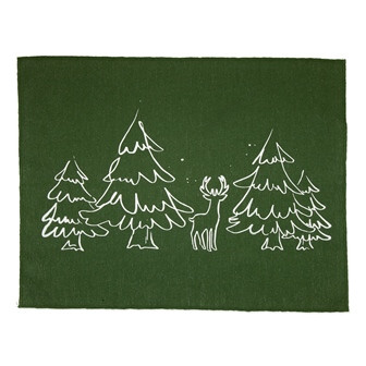 Tischset Tannenwald tannengrün/weiss 44x35cm 2Stück