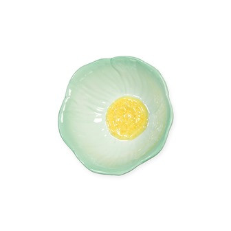 Schale Blüte Porzellan mint/gelb