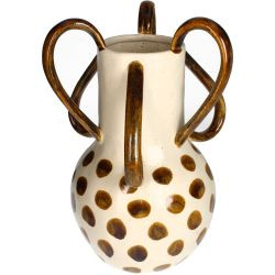 Vase Dots Steingut braun 22x20x28cm