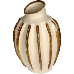 Vase Steingut braun 21x21x32cm