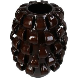 Vase Steingut braun 17x17x24cm