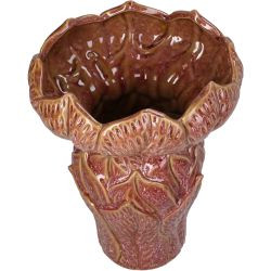 Vase Steingut braun 19x19x25,5cm