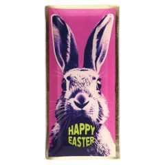 Teller Glas Hase Happy Easter pink 10x0,8x21cm