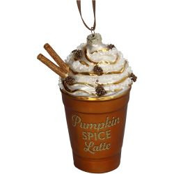 Hänger Glas Latte Pumpkin Spice braun 14,5cm