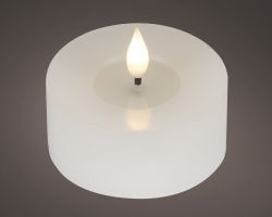 LED Kerze weiß indoor 6x7,5cm 2er Set