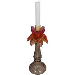 Kerzenhalter Blume Glas 11,5x11,5x27cm