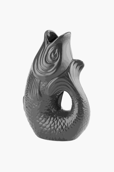 Vase/Karaffe Fisch Steingut grau 1,2L16,5x25,2x9,7cm