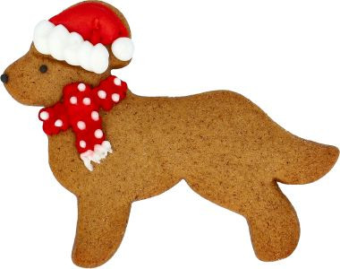 Ausstechform Weihnachts-Retriever 9cm Edelstahl Innenprägung mit Innenprägung PG blau