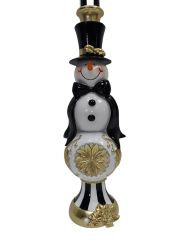 Ständer "Schneemann" 36,5cm schwarz/gold