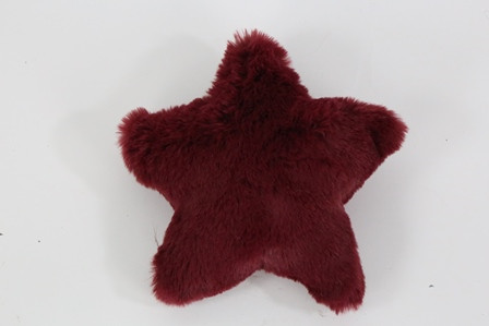 Kissen Stern Plüsch bordeaux 20cm
