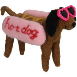 Hänger Hot Hund Filz pink 13cm