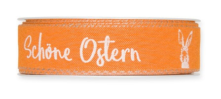 Band Schöne Ostern 25mmx18m orange weiß