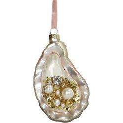 Hänger Glas Muschel champagne 10,8cm