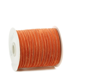 Band VELVET 100mx6mm Fb.58 Cognac/Warm Orange