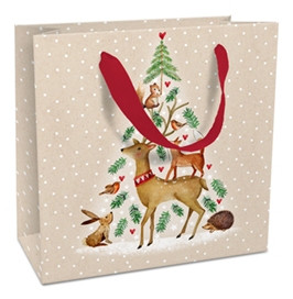 Geschenktasche 17x17x8cm Animal Tree