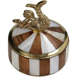 Aufbewahrungsdose Box Mermaid Brass braun 7x7x8,5cm