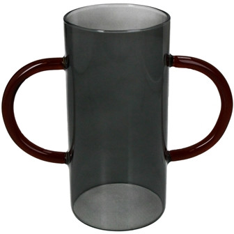 Vase Glas grau 19,5x8,5x17,5cm