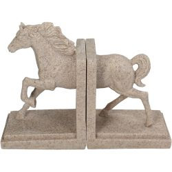 Buchhalter Horse Polyresin beige 22,3x7,9x15,5cm BOX/2