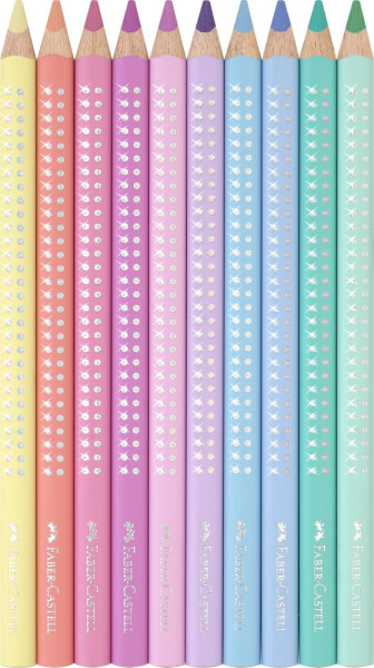 Faber-C. Buntstift Jumbo Sparkle pastell Metalletui 10er