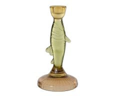 Kerzenhalter Glas grün 10,5x21cm