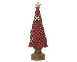 Baum rot Polyresin 12x12x36cm