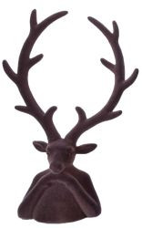 Hirsch geflockt violett H30cm