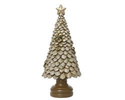 Baum gold Polyresin 10x10x23cm