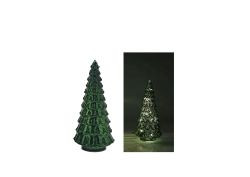 Baum m.LED Glas grün 16,5cm